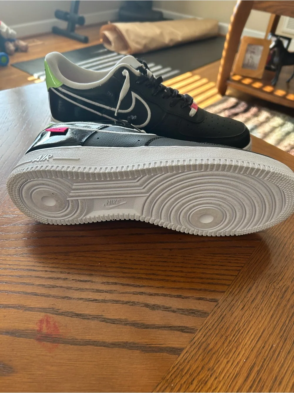 Nike Black & White Low-Top Sneakers with Pink Accent